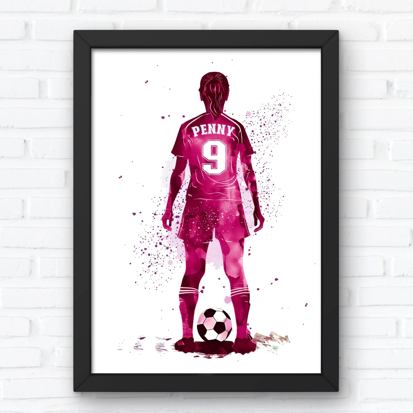 Personalised Girls Footballer Art
