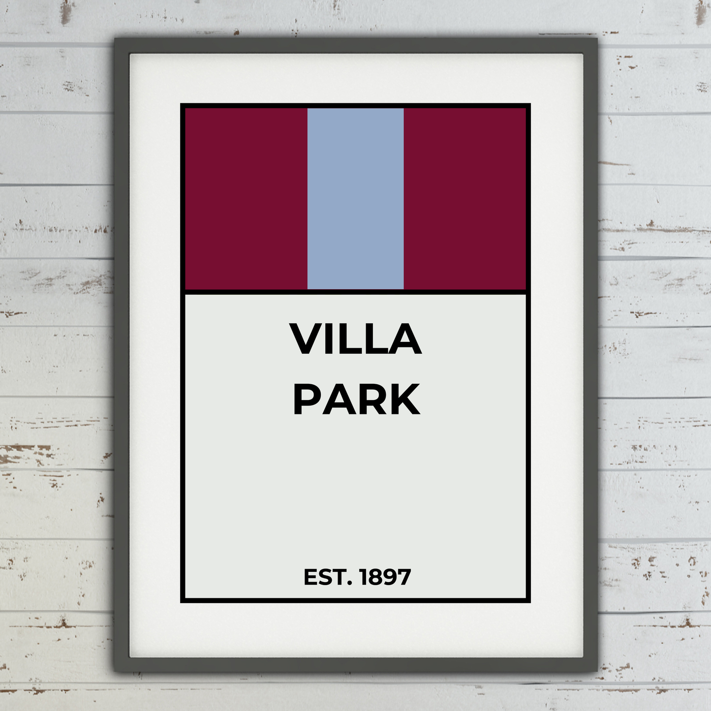 Aston Villa Football Monopoly Print Wall Art Poster Villa Park