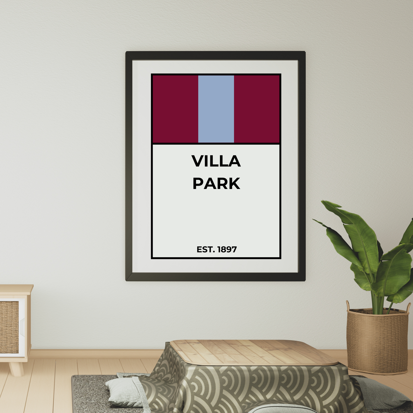 Aston Villa Football Monopoly Print Wall Art Poster Villa Park