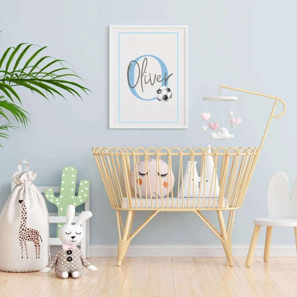 Personalised Football Name Print, New Born Baby Art Print