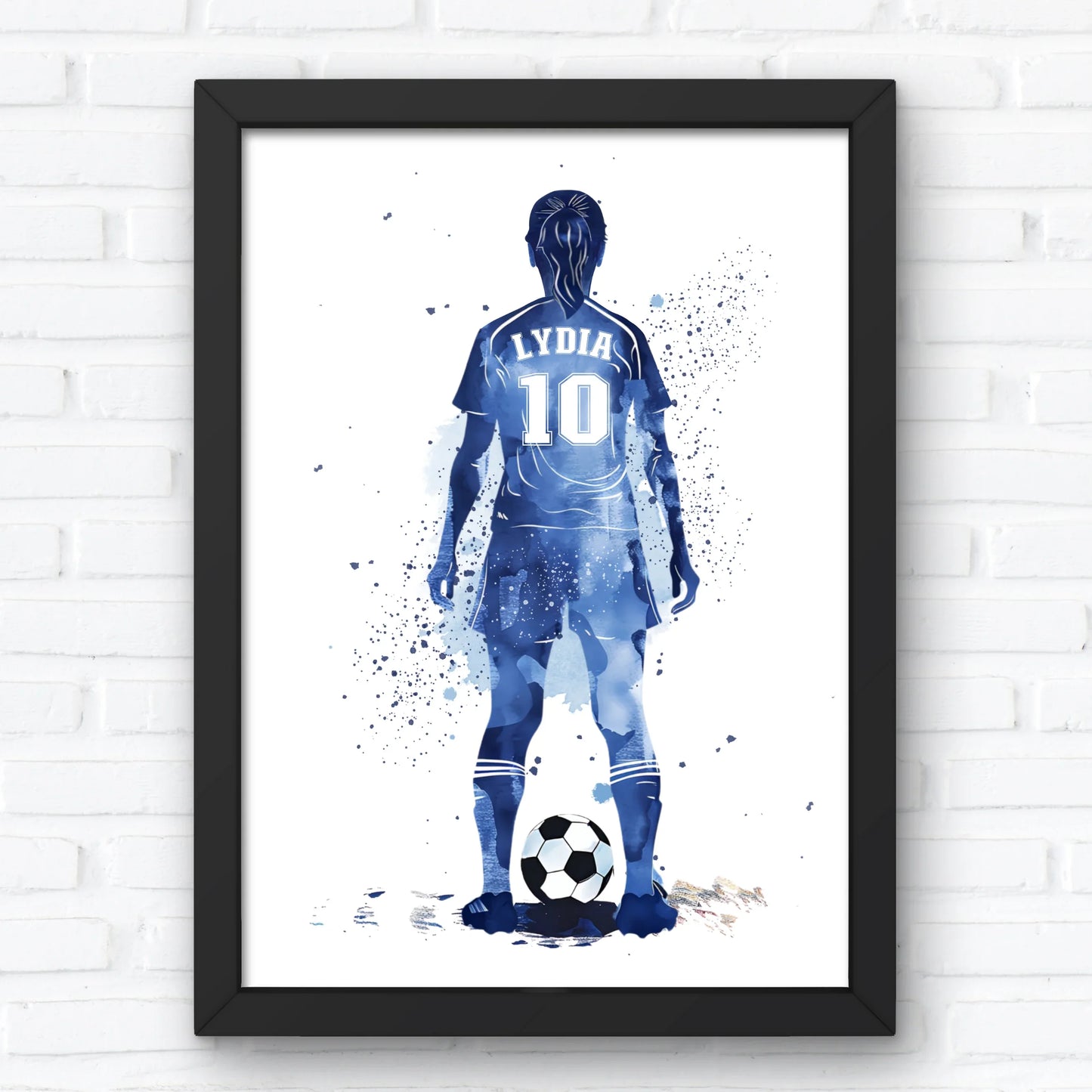 Personalised Girls Footballer Art