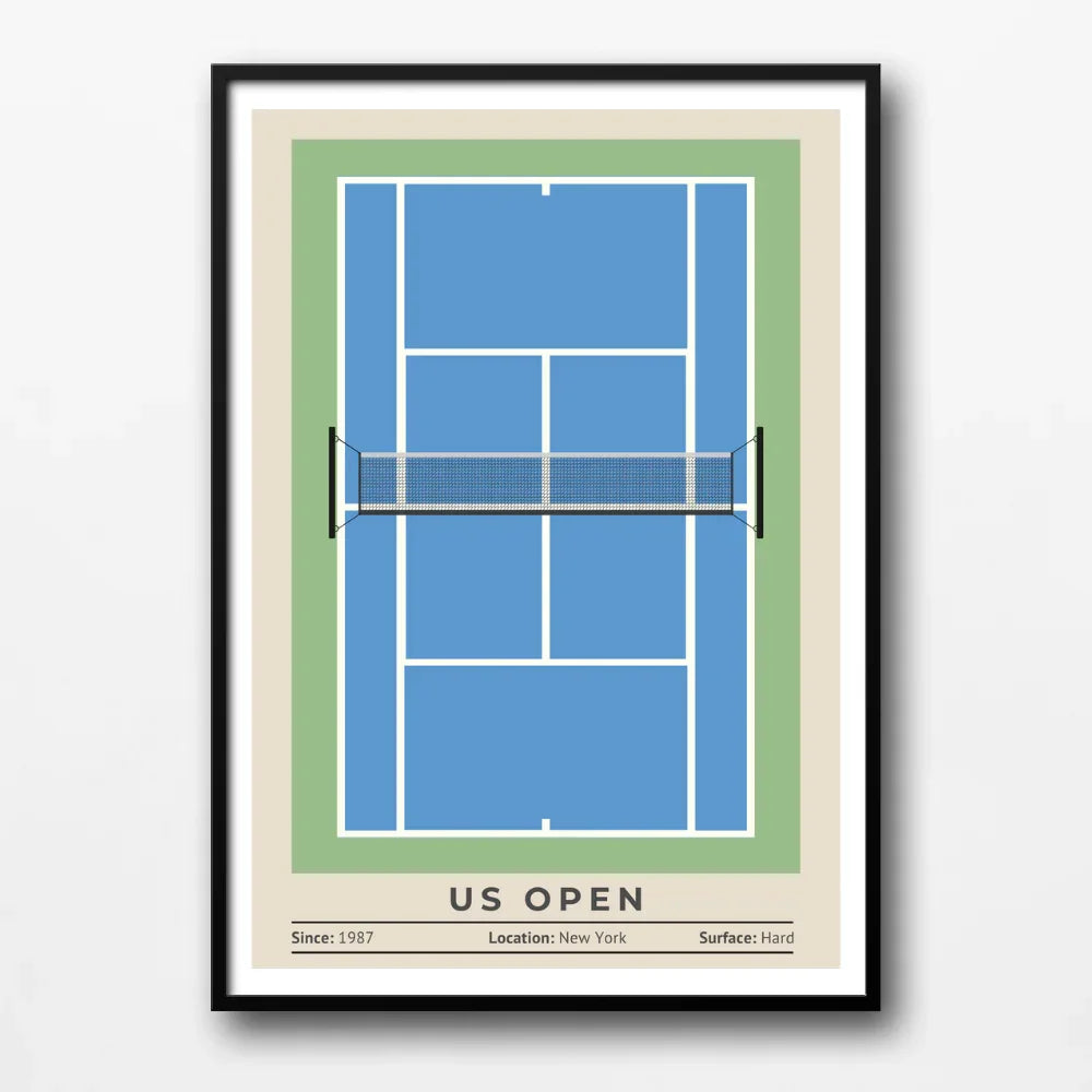 Tennis Set of 4 Posters, Wimbledon, Australian Open, French Open, US Open