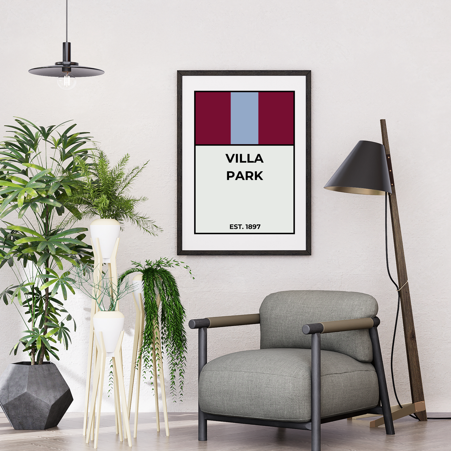 Aston Villa Football Monopoly Print Wall Art Poster Villa Park
