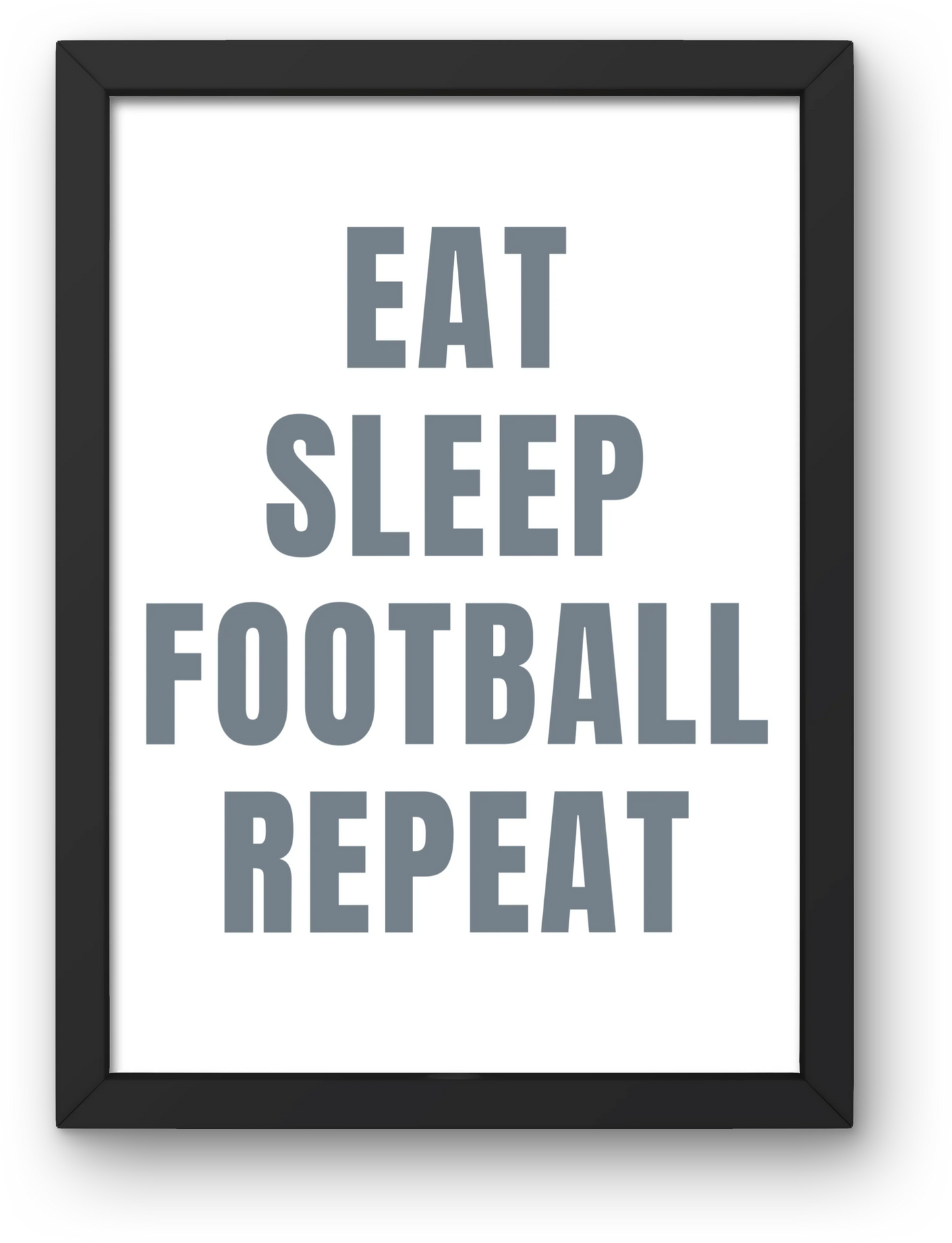 Eat Sleep Football Repeat, Footballer Art, Football Print For Kids Bedroom