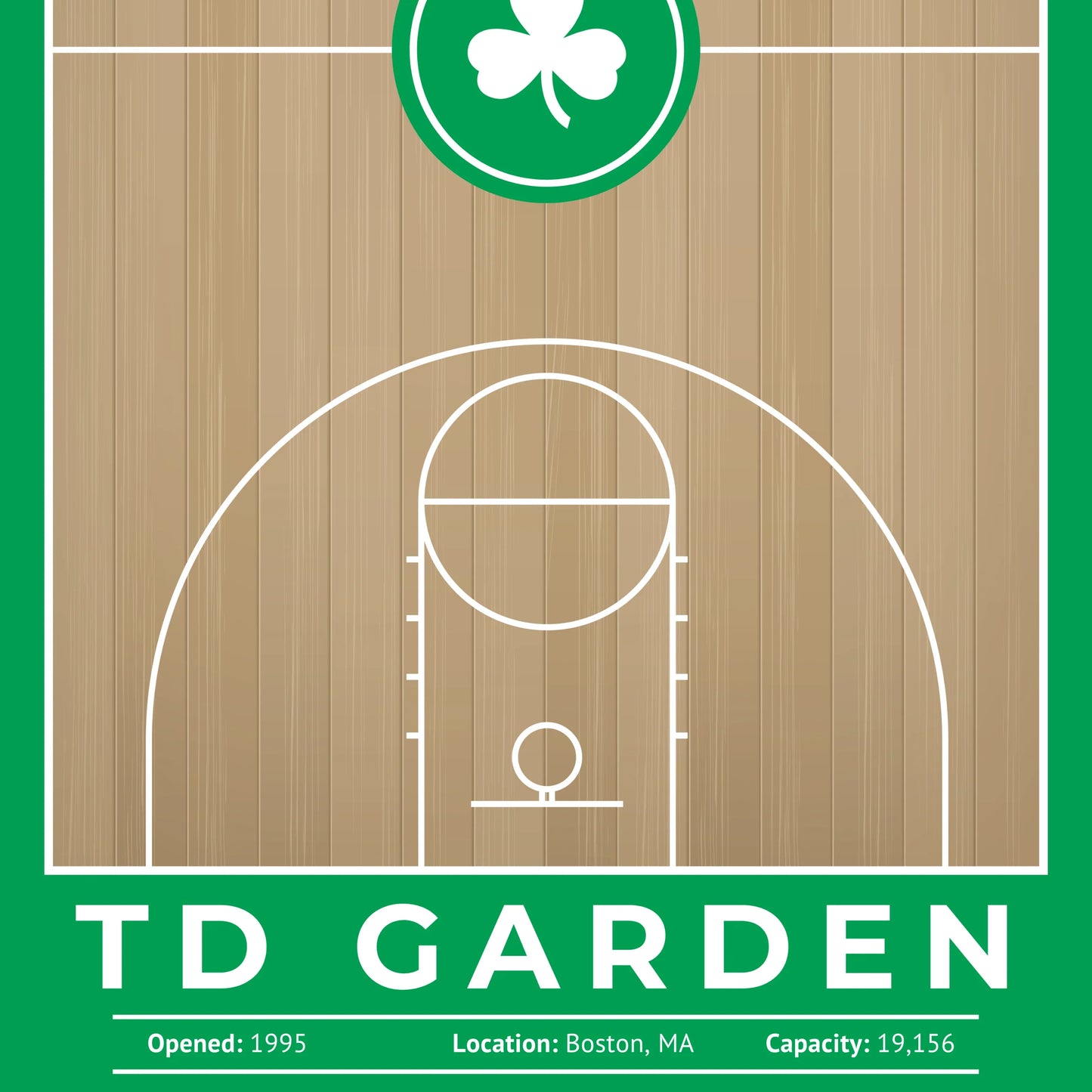 Boston Celtics, TD Garden Art,Basketball Print