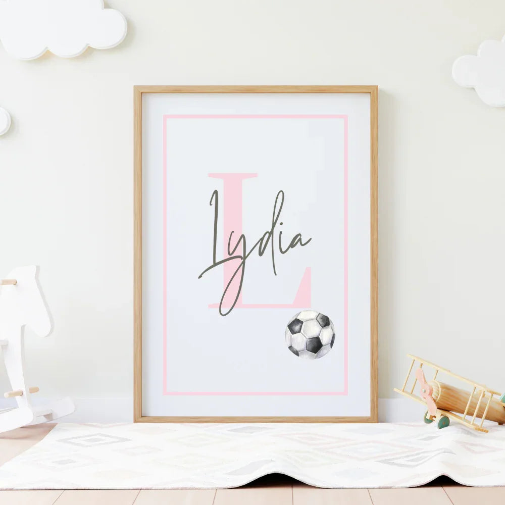Personalised Football Name Print, New Born Baby Art Print