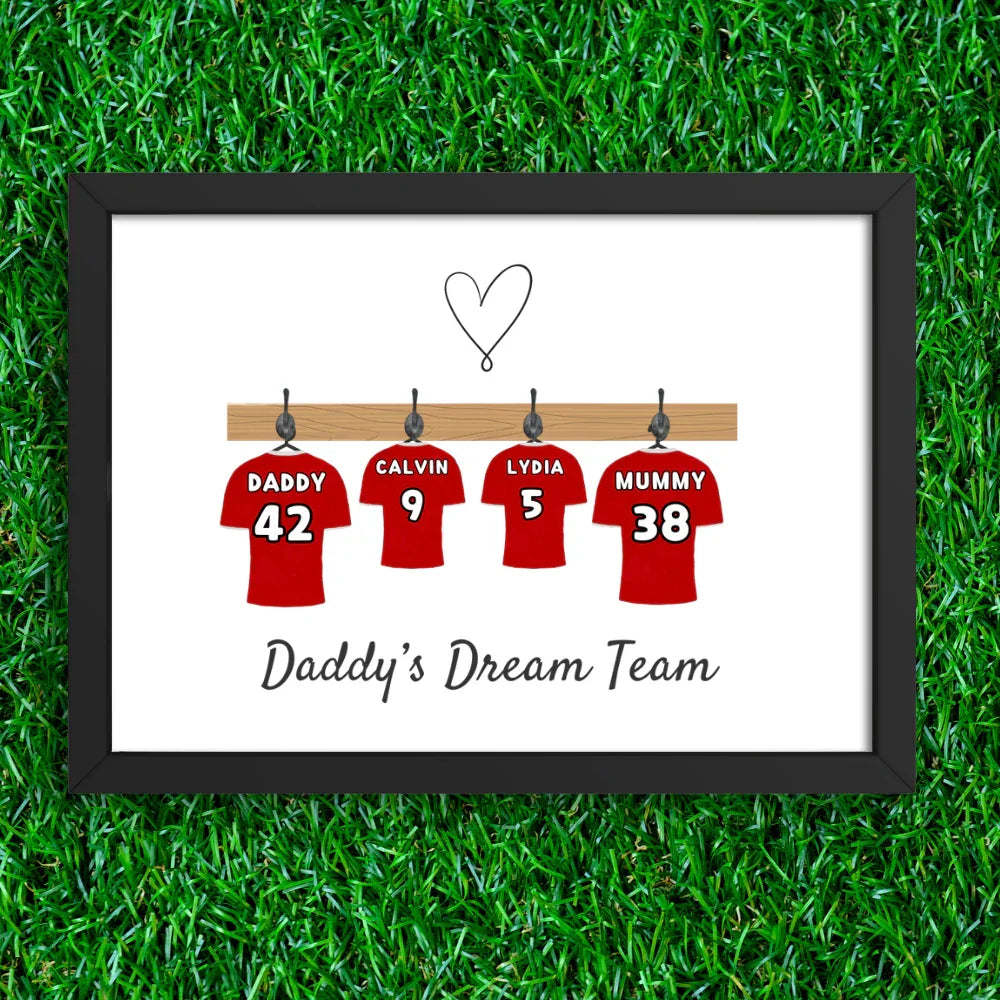Personalised Football Art Print, Custom Family Art