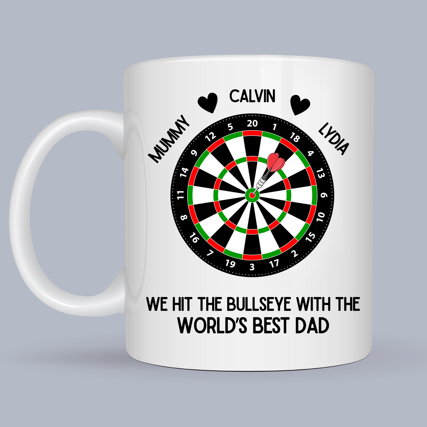 Personalised Darts Mug, Dad Daddy Fathers Day Gift Mug,