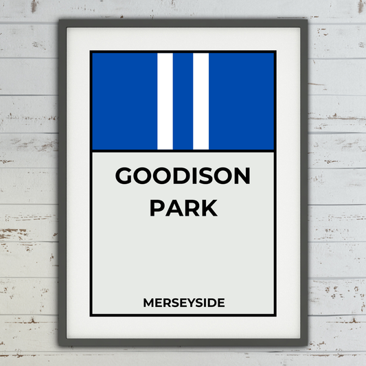 Everton Football Monopoly Print Wall Art Poster Goodison Park