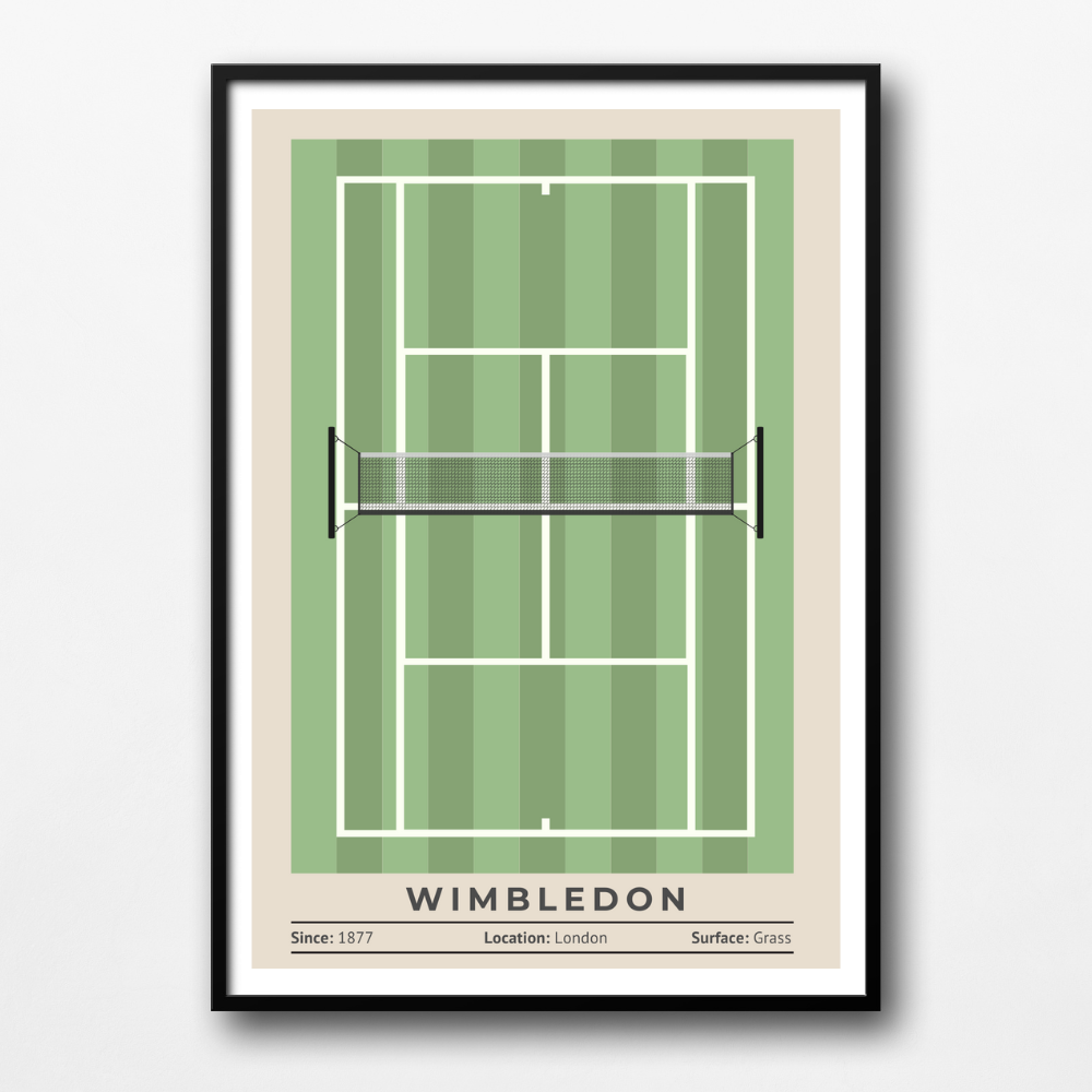 Tennis Set of 4 Posters, Wimbledon, Australian Open, French Open, US Open